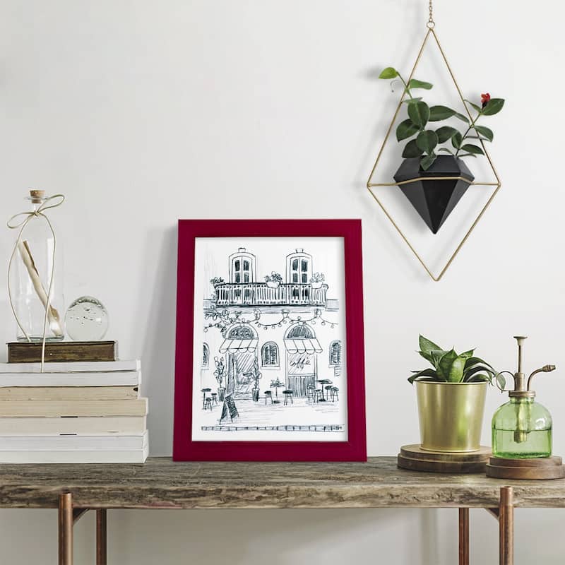 Italian Street Sketch II -Framed Print w/glass-Cherry Red