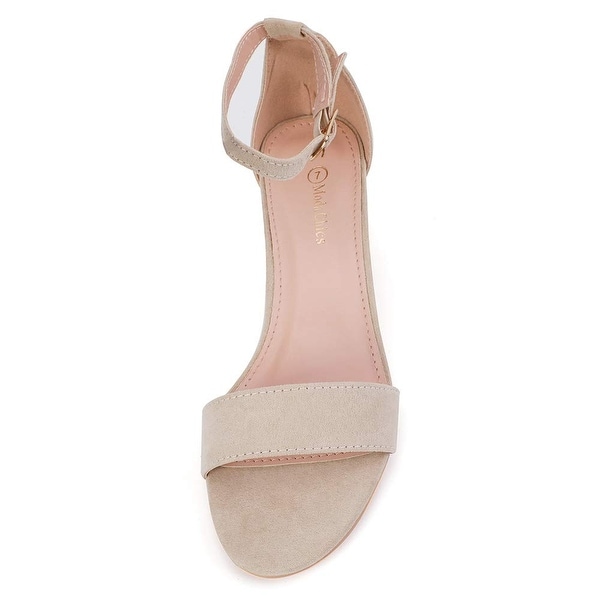 2 inch nude sandals