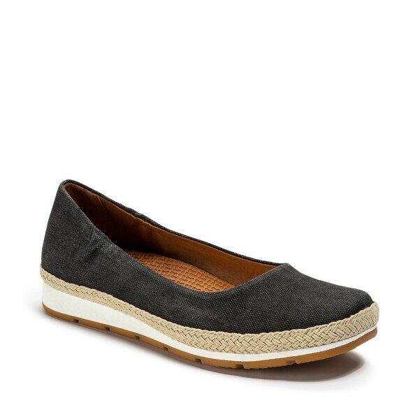 black canvas flats womens