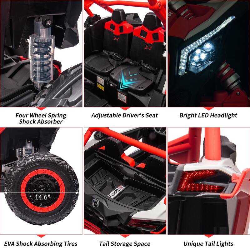 2-Seater Licensed Can-Am Electric Off-Road Ride-On UTV Car for Kids Best Gifts