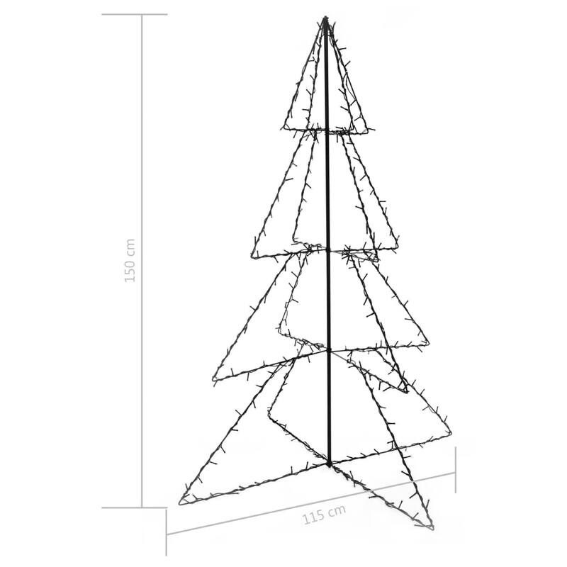 vidaXL Christmas Cone Tree Artificial Xmas Tree with LEDs Christmas Lighting