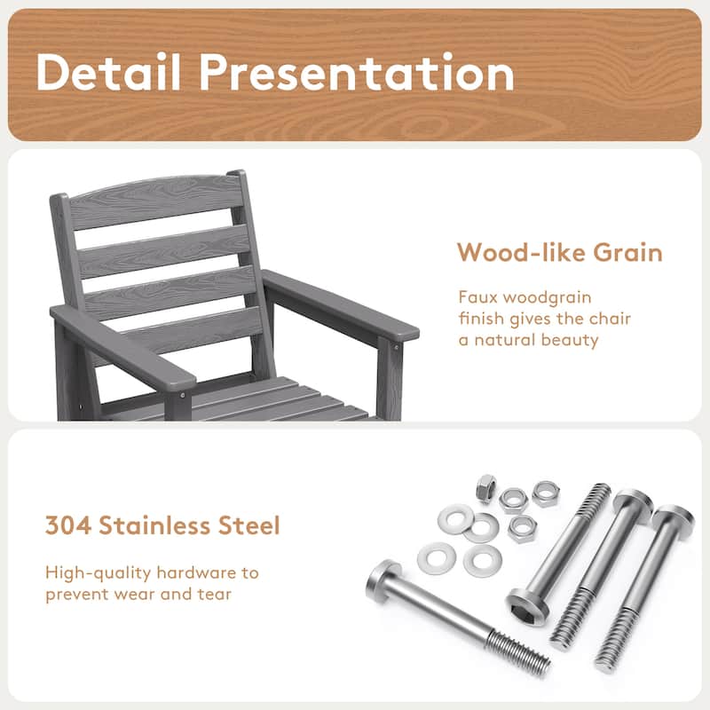 Plastic Tall adirondack Chair Set Of 2-Piece