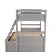 preview thumbnail 6 of 44, Versatility Twin over Full Wooden Kids Bed Bunk Bed with Two Storage Drawers,Ladder and Guardrails