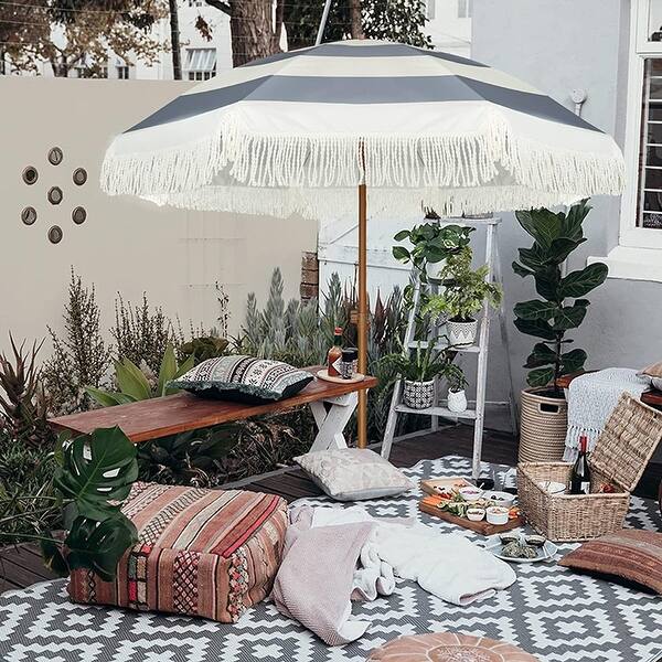 9ft tilting patio umbrella 9ft Outdoor Patio Umbrella with Crank and Auto Tilt for Deck or Backyard
