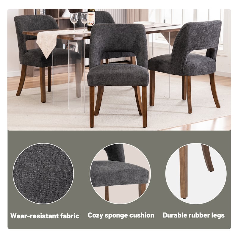 Wooden Dining Chairs Set of 2/4/6,Modern Fabric Upholstered Dining Room Chair Kitchen Chairs