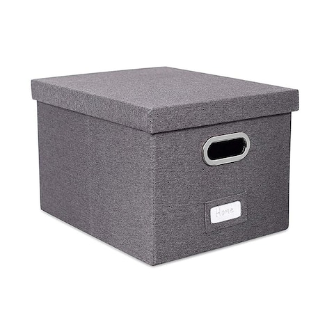 Enova Home Large Collapsible Storage Bins with Cover (Dark Grey
