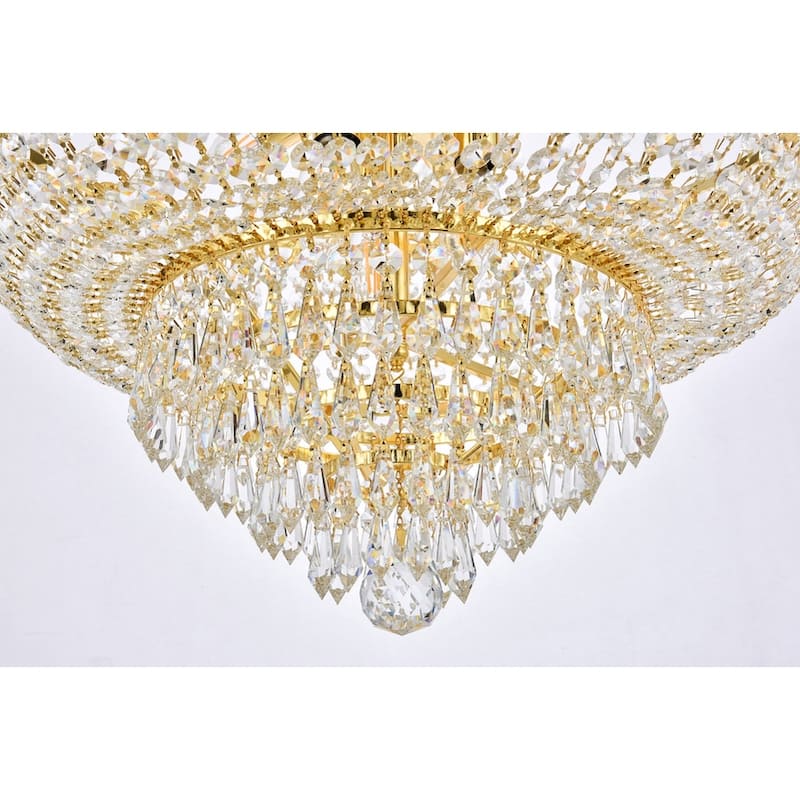 Elegant Lighting Gold 24-inch Royal-cut Crystal Clear Hanging 12-light Chandelier