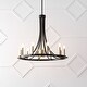 preview thumbnail 9 of 7, Cotys 30" 11-Light Modern Iron Adjustable Wagon Wheel LED Chandelier with Downlight, Black/Brass Gold, by JONATHAN Y