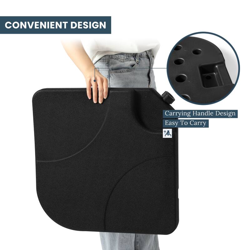 Hilford Cantilever 4-piece Heavy Duty Fillable Patio Umbrella Weighted Base Stand