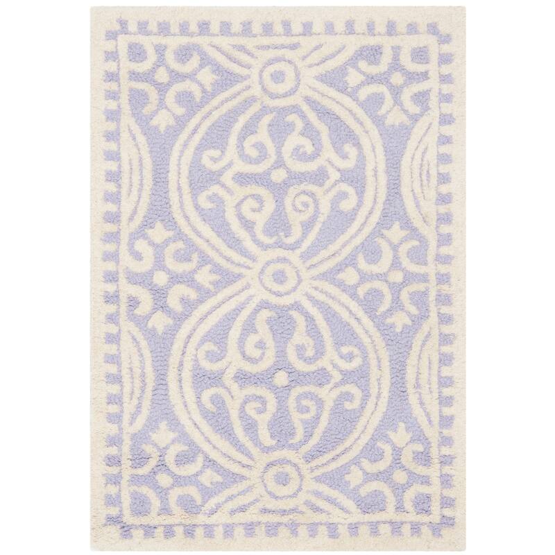 SAFAVIEH Handmade Cambridge Myrtis Moroccan Wool Rug - 2'6" x 4' - Lavander/Ivory - Rectangle
