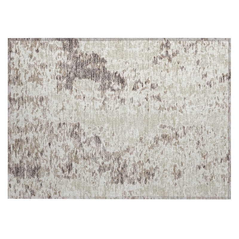Machine Washable Indoor/ Outdoor Abstract Chantille Rug