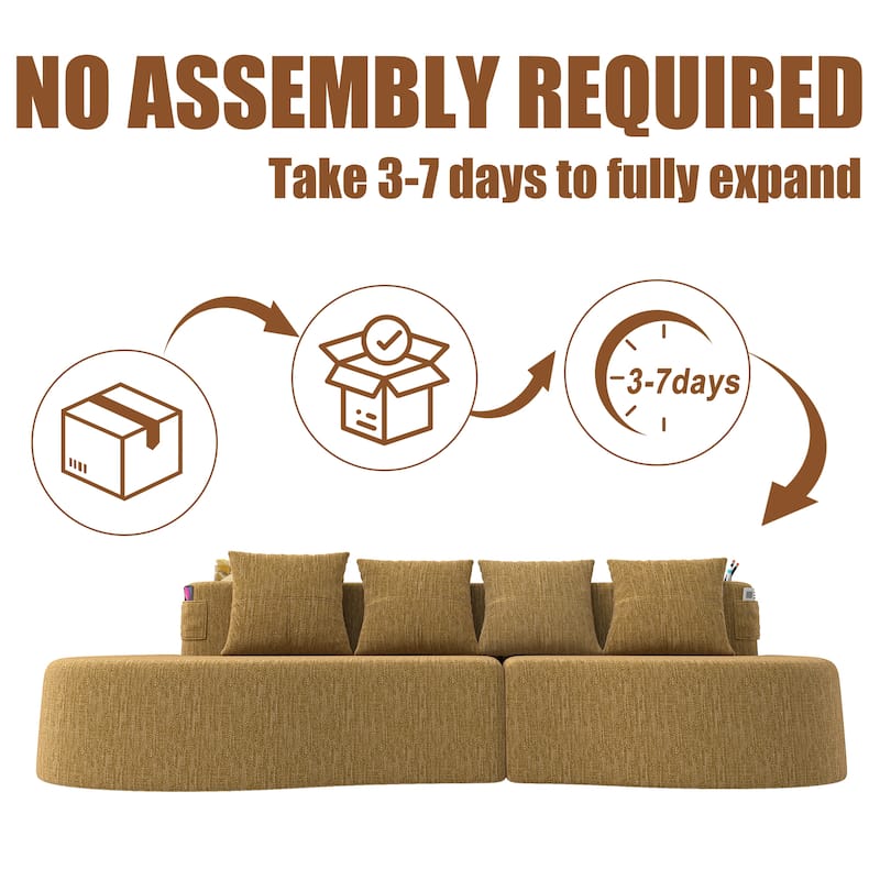 Modern Curved Sectional 3 Seat Minimalist Elegant Half Moon Sofa Compressed Modular Sectional Sofa for Living Room, Office