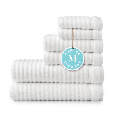 100% Cotton Bath Towels Set Of 6 Piece, 2 Bath Towels, 2 Hand Towels, 2 Washcloths, Quick Dry Towels, Soft & Absorbent