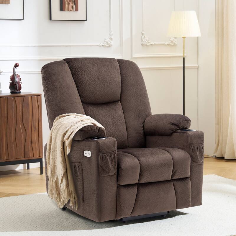 MCombo Electric Power Lift Recliner Chair with Extended Footrest, Fabric 7507