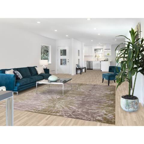 Contemporary Abstract Home Decor Area Rug Handmade Dining Room Carpet - 7'7" x 9'6"