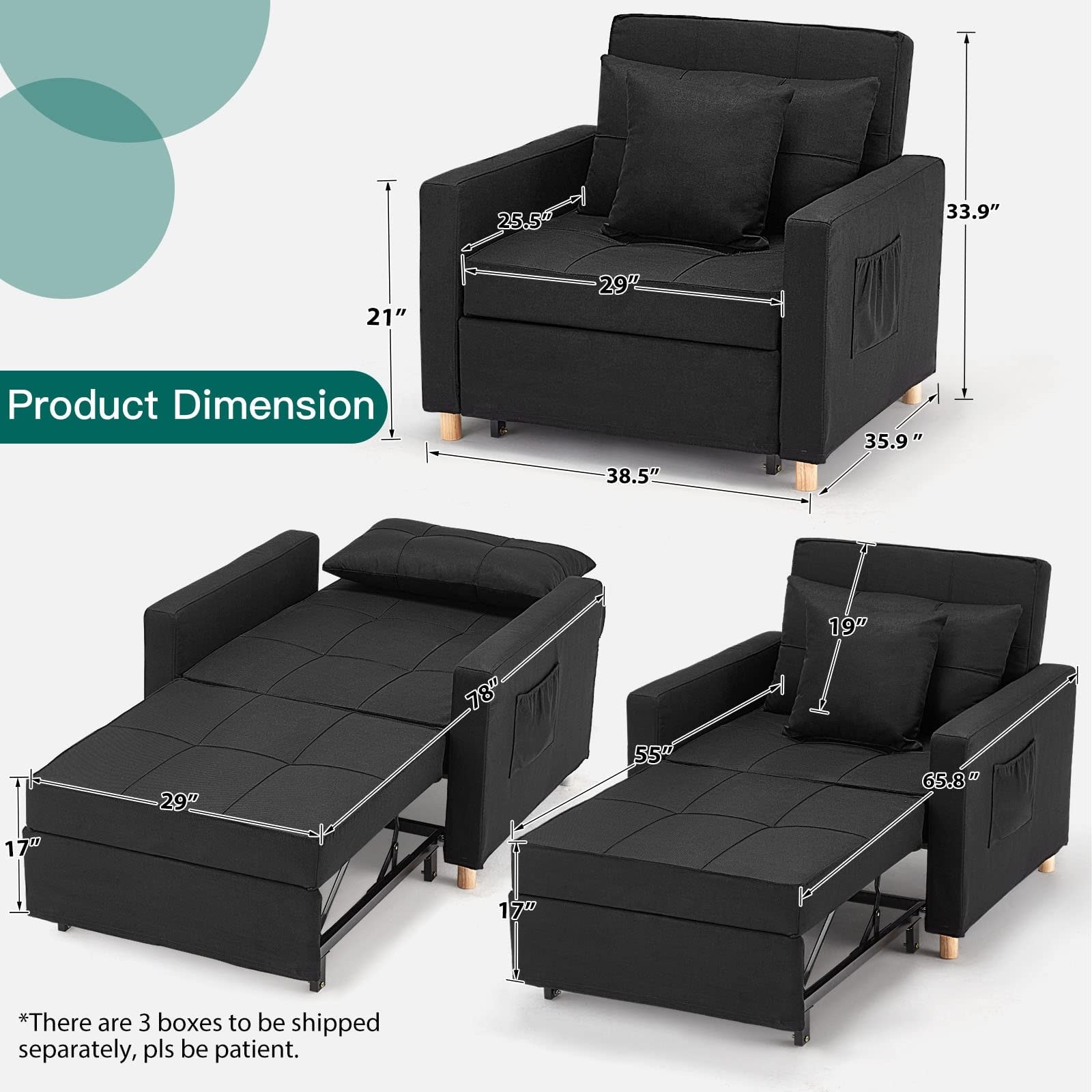 Convertible sofa chair discount