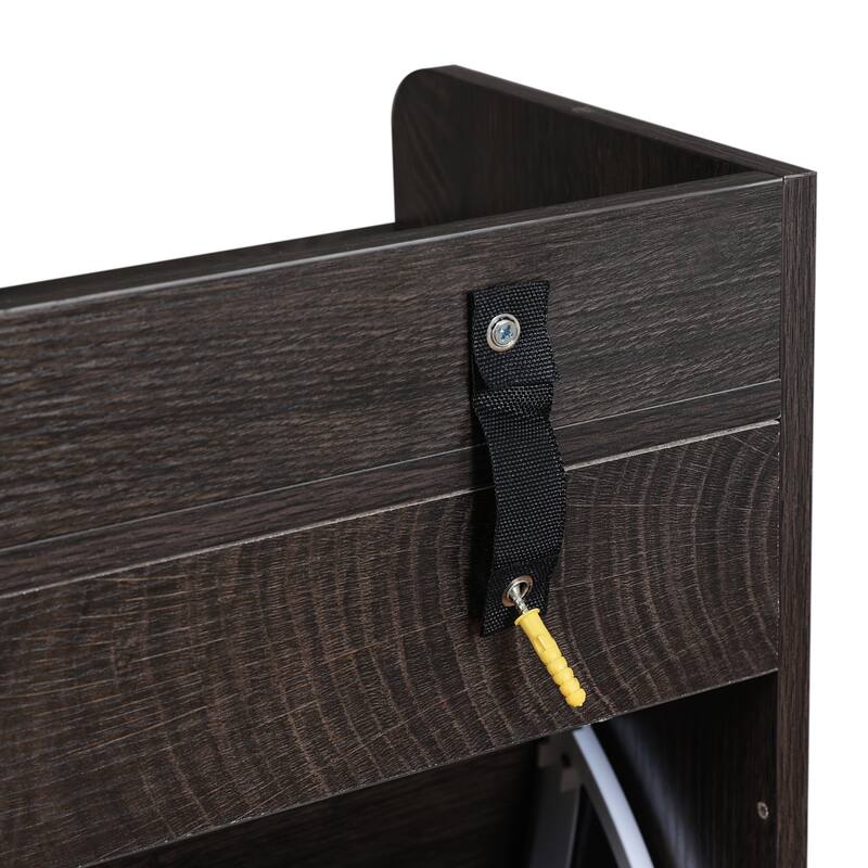 Shoe Cabinet with 2 Flip Drawers& Open Shelves,Modern Entryway Shoe Storage