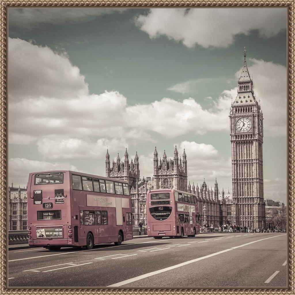 Typical London by Melanie Viola Framed Canvas Wall Art Print