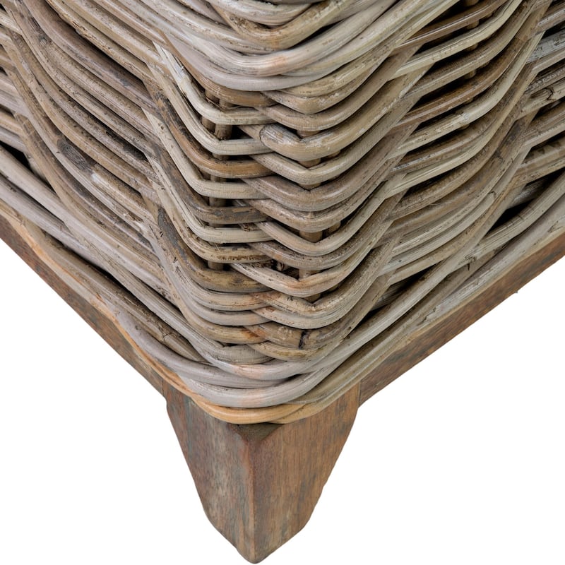 Grey Washed Rattan Storage Coffee Table by East at Main