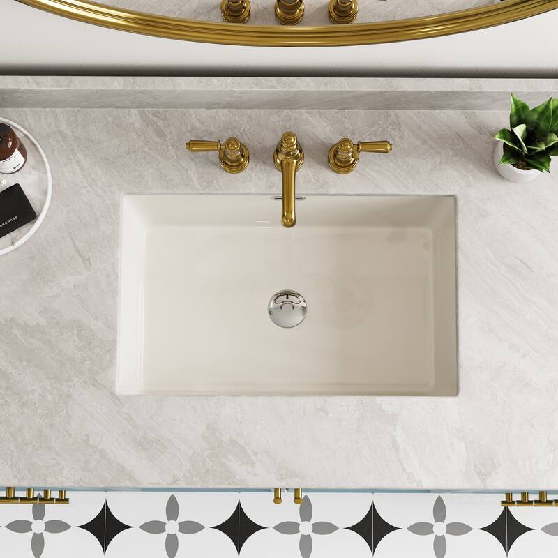 ClarityPure 23.60 in. x 15.55 in. Undermount Bathroom Sink in White Ceramic with Overflow Drain