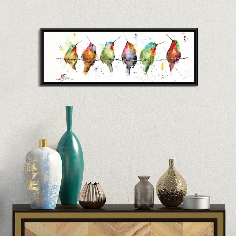 iCanvas "Hummers On A Wire" by Dean Crouser Framed Canvas Print