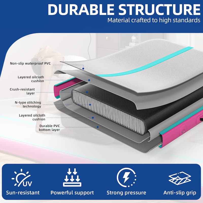 Air Track Tumbling Mat with Electric for Gym Yoga Water