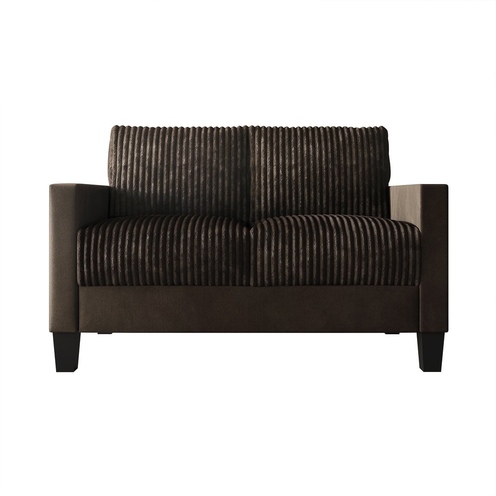 CraftPorch Corduroy Mid-Century Modern Velvet Upholstered Loveseat
