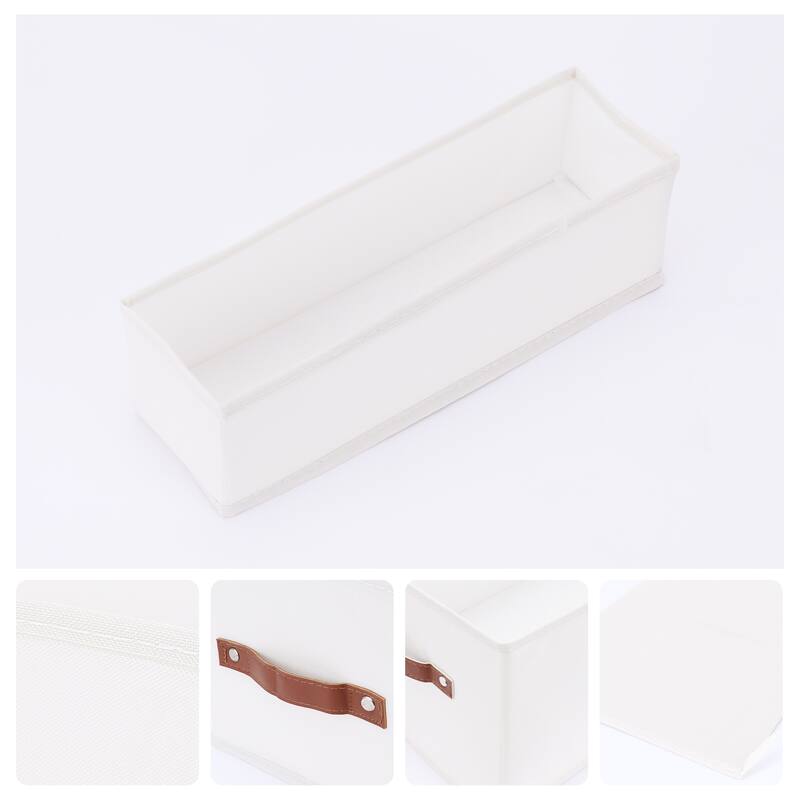 Storage Cube, Fabric Storage Bins with Handles for Shelves Closet, 1 Pack Foldable Storage Basket for Organizing Clothes Books - White - 13*4*4in