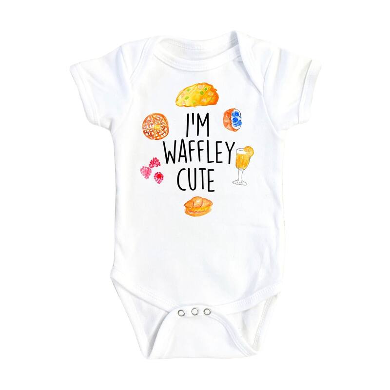 Waffle Cute - Baby Boy Girl Clothes Infant Bodysuit Funny Cute Newborn - White - 0-3M