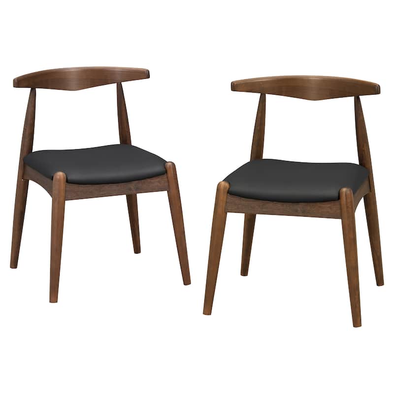 Christopher Knight Home - Walden Vintage Solid Wood Upholstered Dining Chair Set of 2 with Ergonomic Backrest
