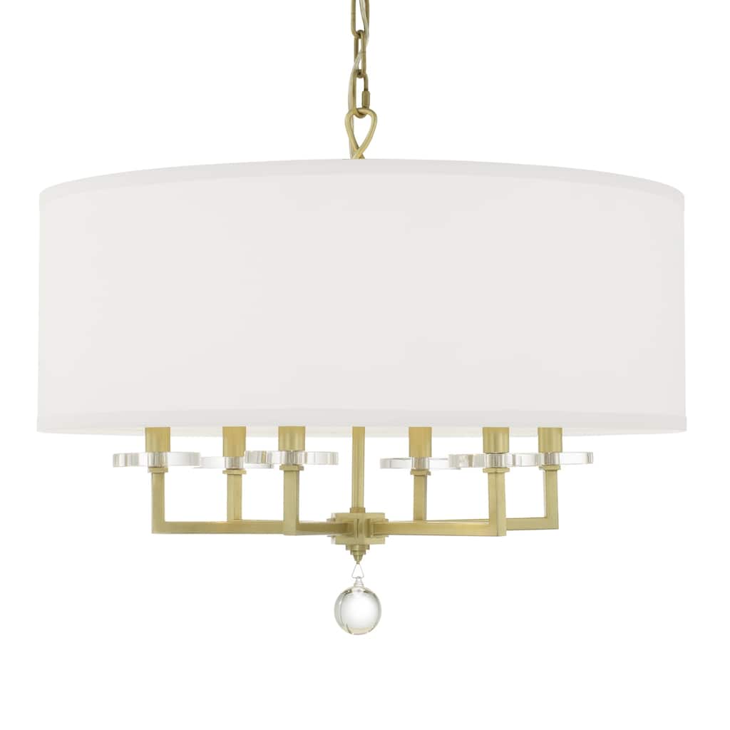 Paxton 6 Light Aged Brass Chandelier - 25.6'' W x 21'' H
