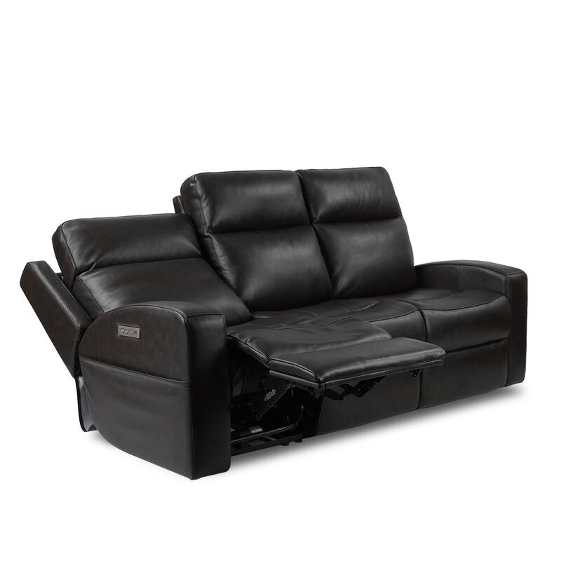 Top Grain Leather 3 Seater Power Reclining Sofa, Lumbar Support, USB