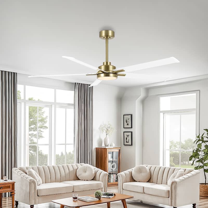 MLiAN 60 In. 5 Aluminium Blades Indoor LED Ceiling Fan with Remote, Smart Ceiling Fan - 60"
