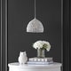 preview thumbnail 64 of 115, Jigu 1-Light Woven Rattan/Iron LED Pendant, by JONATHAN Y
