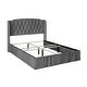 preview thumbnail 6 of 27, CraftPorch 2 Piece Bedroom Bench Set Velvet Wingback Upholstered Bed
