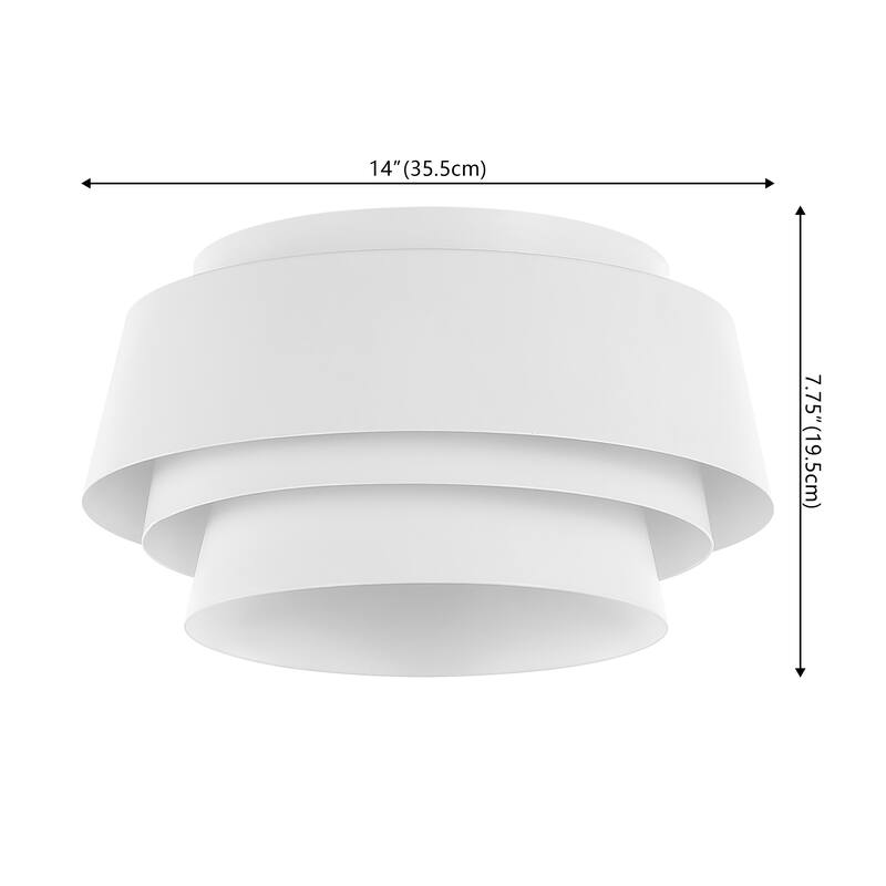 SAFAVIEH Gerli 3-Light 14-inch Layered Flush Mount (LED Bulbs Included) - 14 In. W x 14 In. D x 7.8 In. H - White - 14Wx14Dx8H