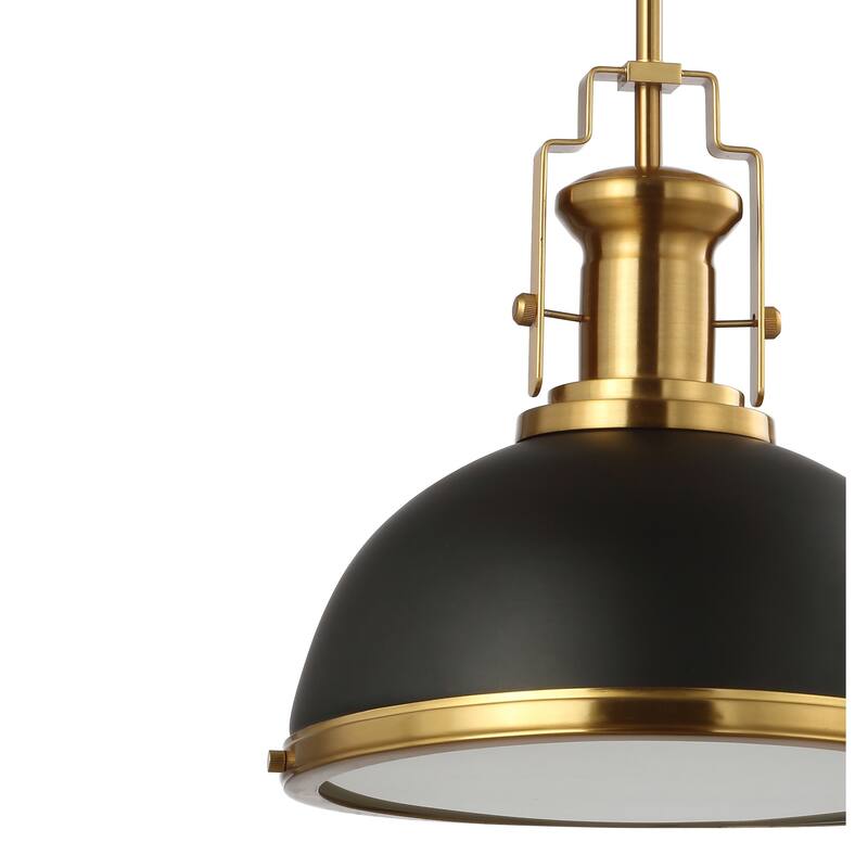 Deere Adjustable Iron/Glass Vintage LED Dome Pendant, by JONATHAN Y