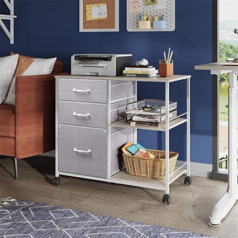 3 Drawer Mobile File Cabinet - 15.75"D x 29.53"W x 26.77"H