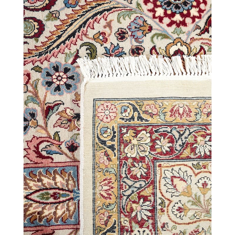 Overton Hand Knotted Wool Vintage Inspired Traditional Mogul Ivory Area Rug - 8'0" x 10'9"