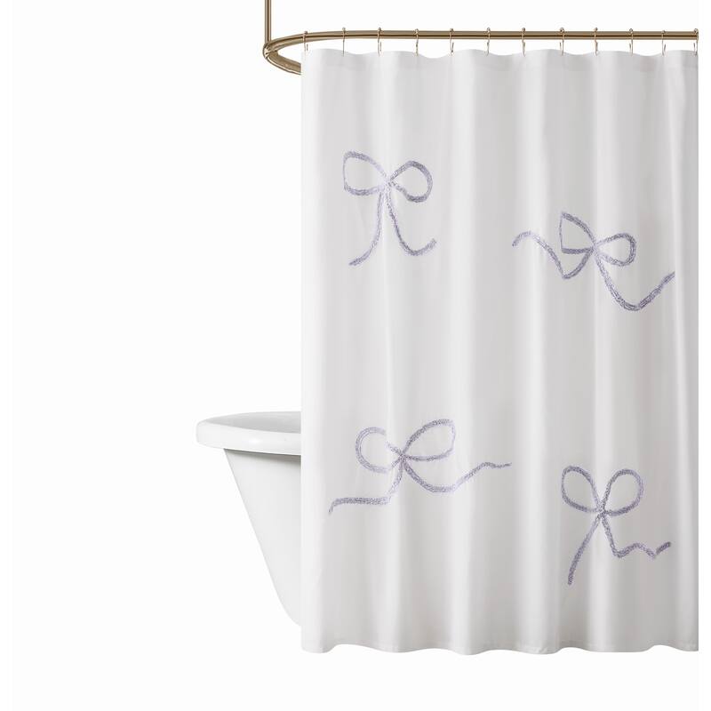 Truly Soft Textured Bow Shower Curtain - Lavender