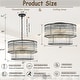 preview thumbnail 18 of 23, Modern Glam Black / Antique Bronze 4/10-Light Glass Drum Flush Mount Contemporary Ceiling Light For Living Room Entryway