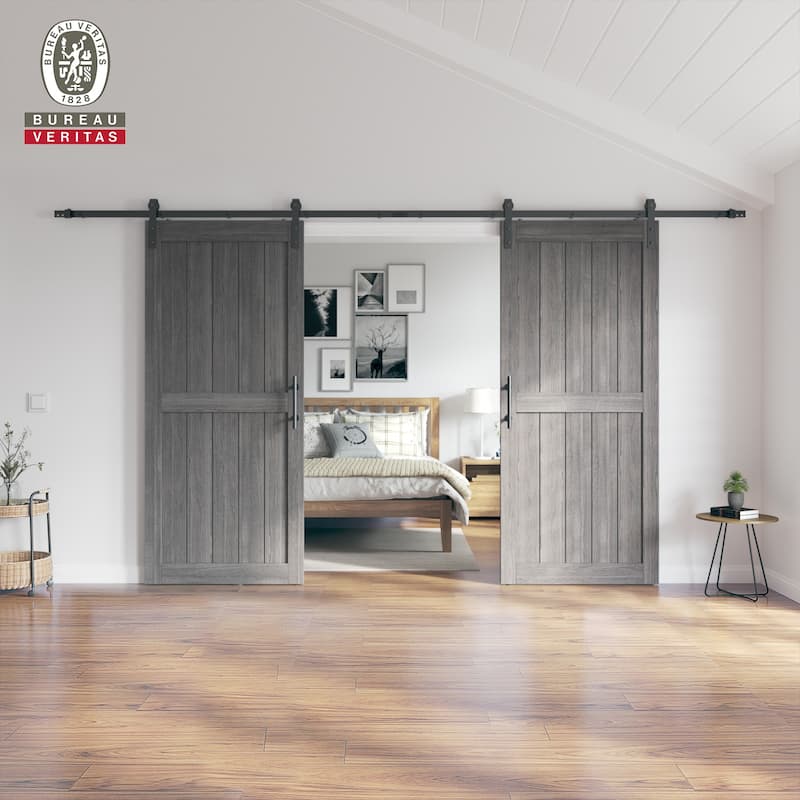 Sanding 30in./32in./36in./42in./48in.x 84in.MDF Barn Door With Sliding Hardware Kit ,Covered with Water-Proof PVC Surface