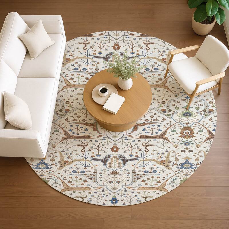 Machine Washable Indoor/ Outdoor Traditional Persian Chantille Rug