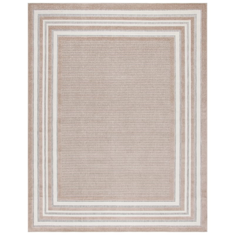 SAFAVIEH Cabana Pratima Indoor/Outdoor Waterproof Patio Backyard Rug - 9' x 12' - Beige/Ivory