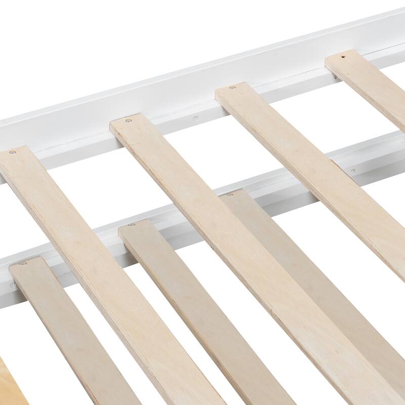 Daybed with Trundle and Drawers Twin Size Modern Wooden Sofa Bed Frame