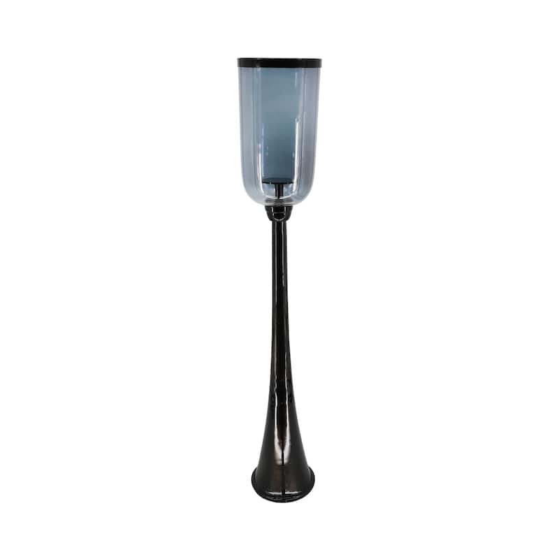 Modern Metal and Glass Floor Candle Stand for Pillar Candles