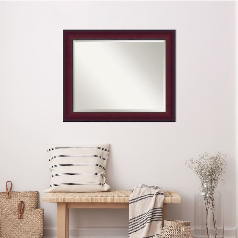 Canterbury Cherry Beveled Wood Framed Wall Mirror - Canterbury Cherry