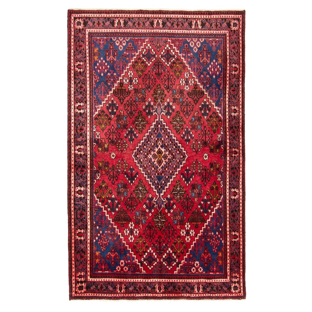 ECARPETGALLERY Hand-knotted Anatolian Red Wool Rug - 4'3 x 6'10