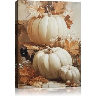 Rustic Autumn Pumpkin Wall Art Decor, Framed Vintage Thanksgiving - Bed ...