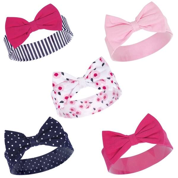 slide 1 of 1, Little Treasure Baby Girl Cotton Headbands 5pk, Polished, One Size - Polished One Size - Polished